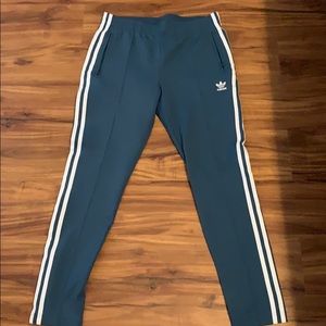 Blue striped adidas sweats! Size S.